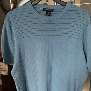 Kenneth Cole Men’s Light Blue Silk Crewneck Size XXL